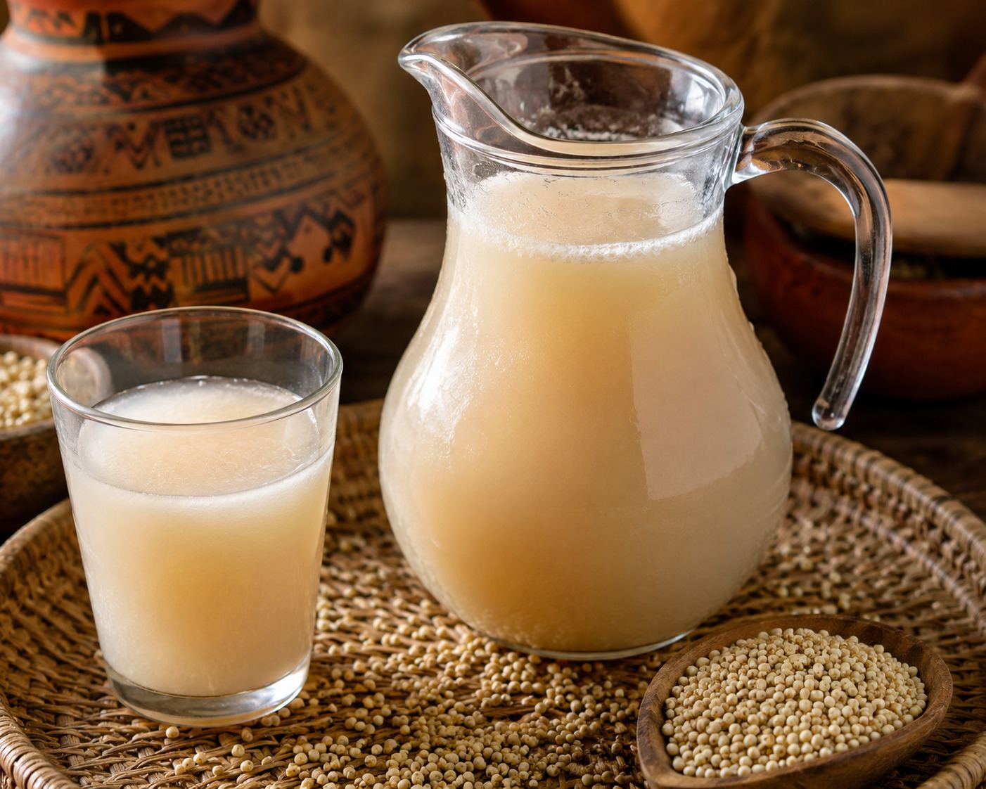 A Glass And Jug Full Of Oshikundu