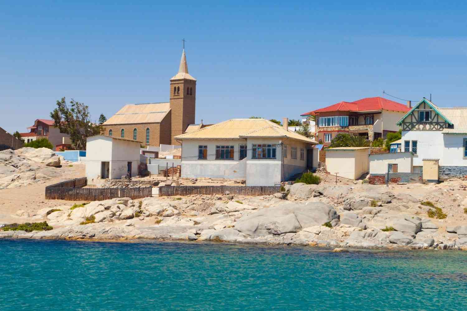 Church And Houses At The Coastal Town Luderitz