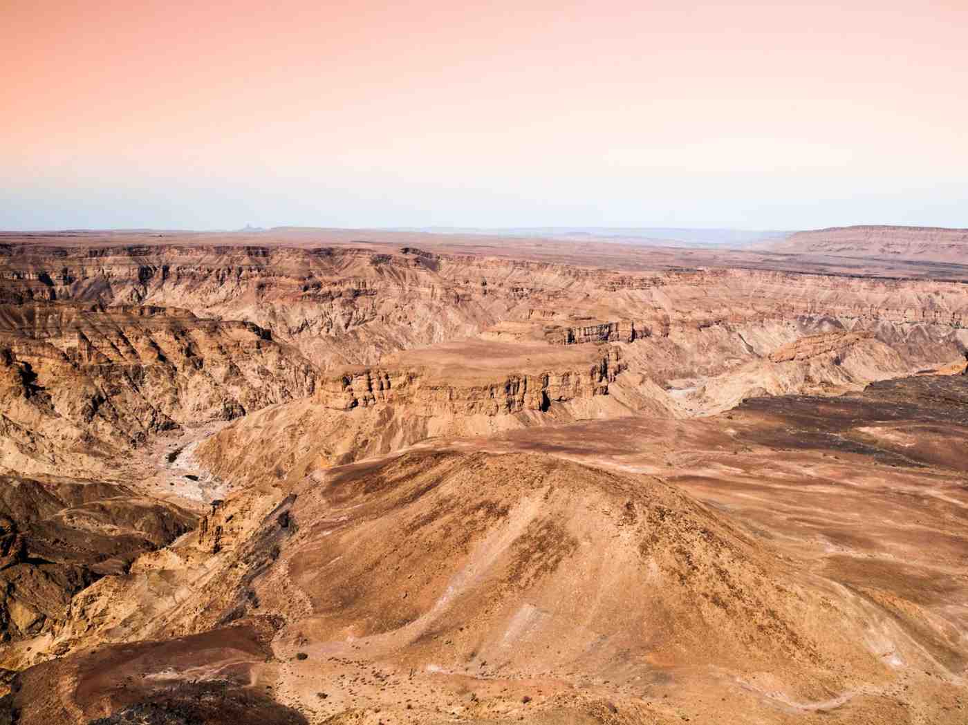Dry And Rocky Fish River Canyon In Southern Namibia