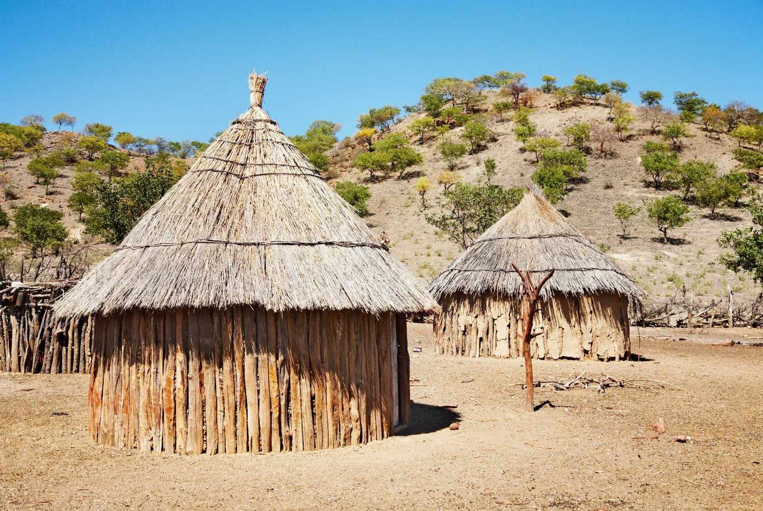Huts Of The Himba Communities In Kaokoland
