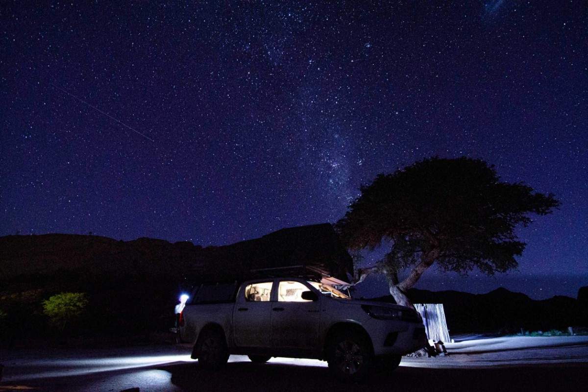Milky Way Above Rooftop Tent Namib Desert