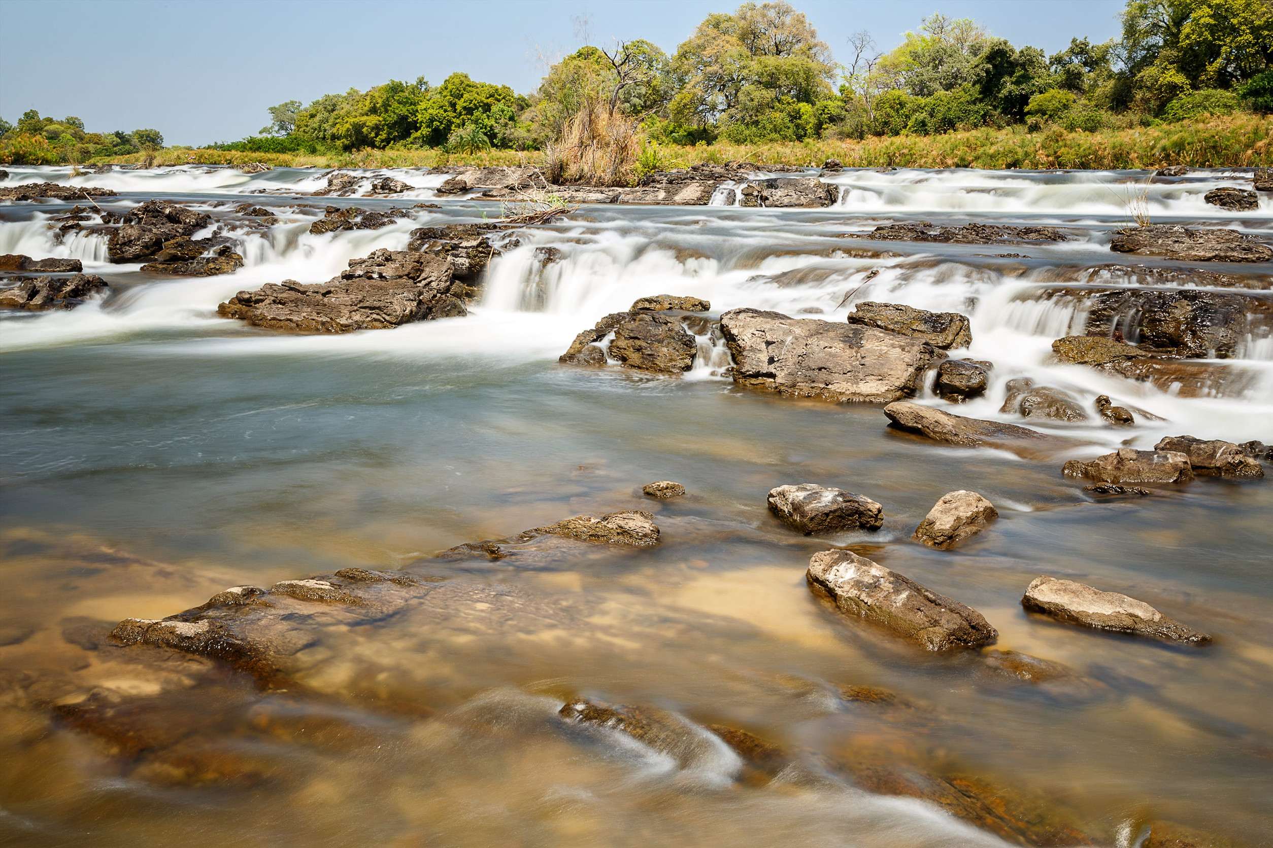 Popa Falls In Caprivi North Namibia