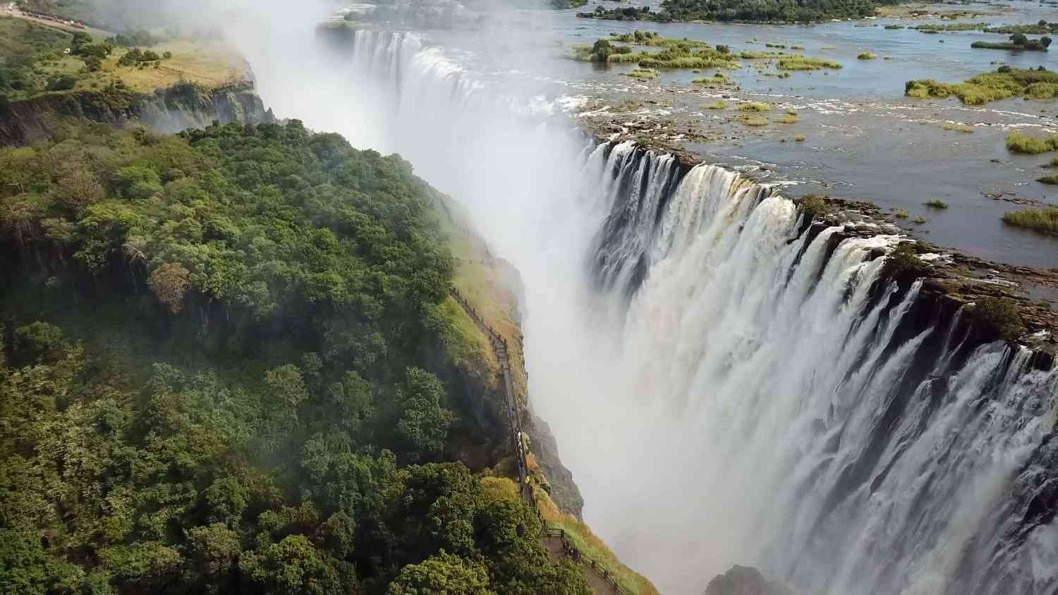 Spectacular View Of The Victoria Falls In Zimbabwe