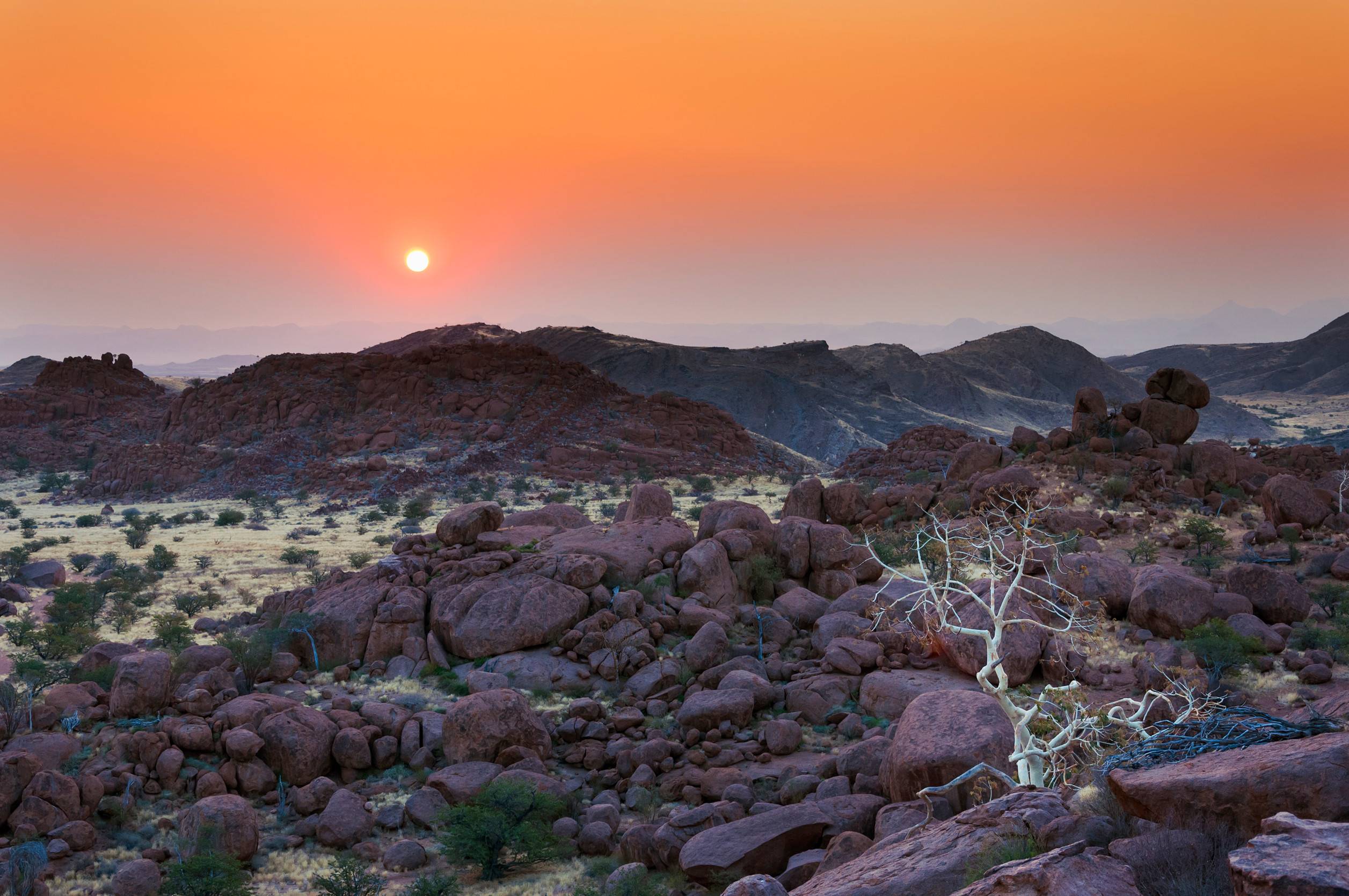 Sunset at Damaraland in Namibia