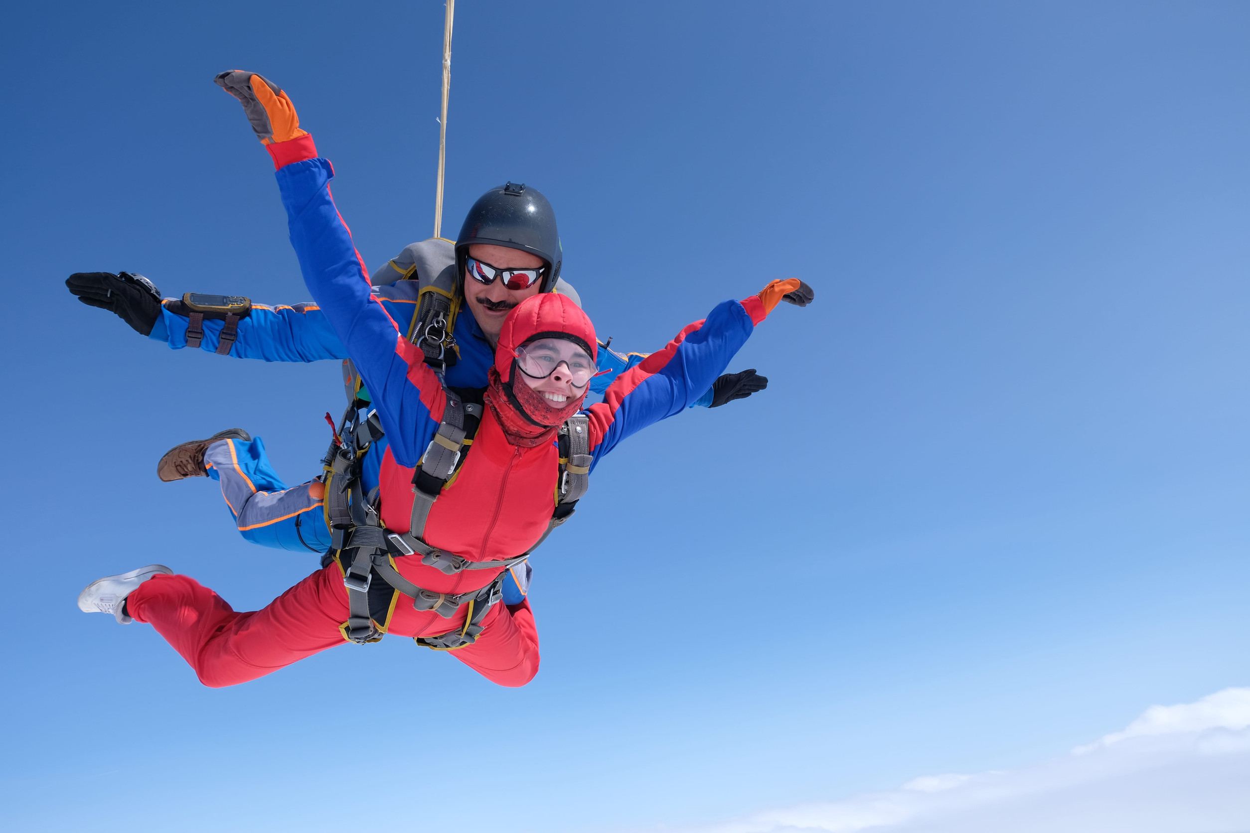 Tandem skydiving with an instructor