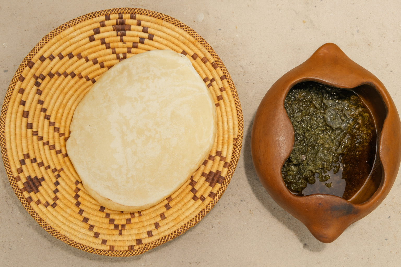 Traditional Namibian Porridge With Sauce