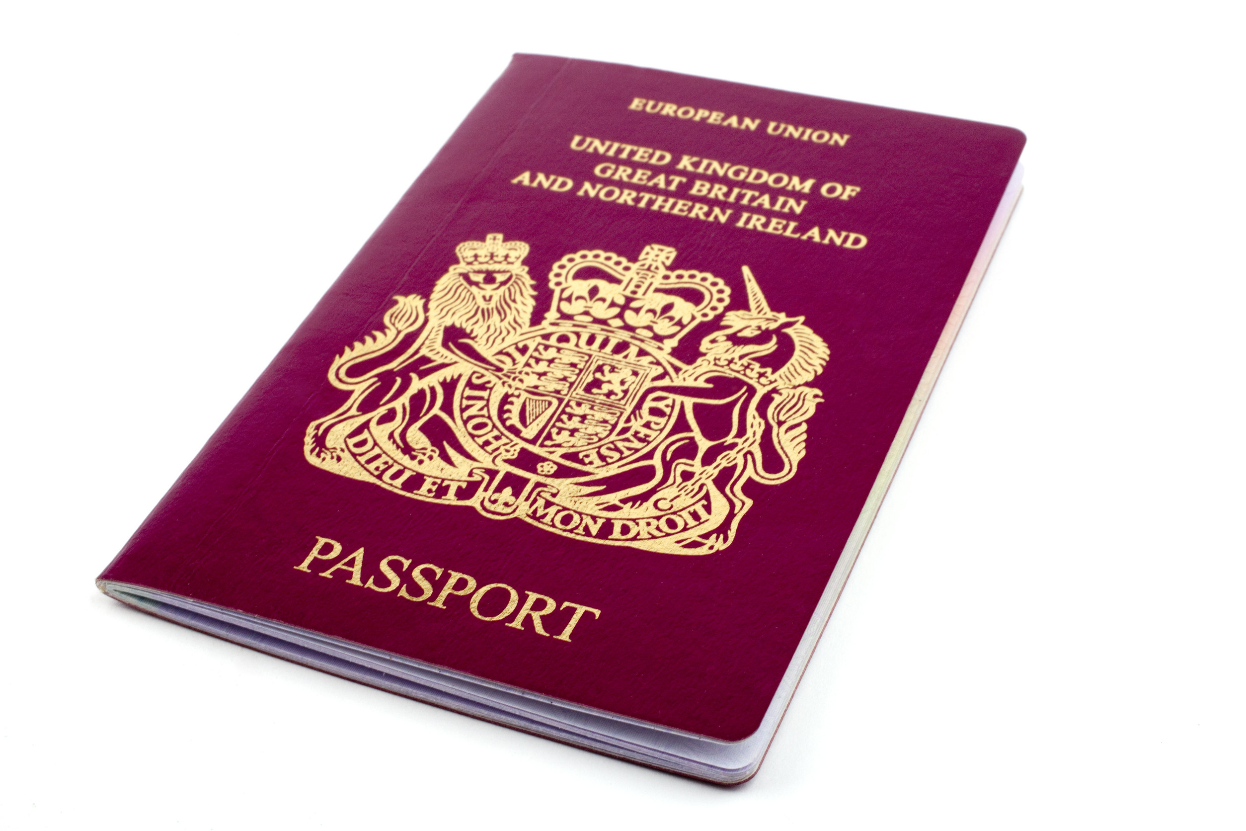 United Kingdom Passport On White Background