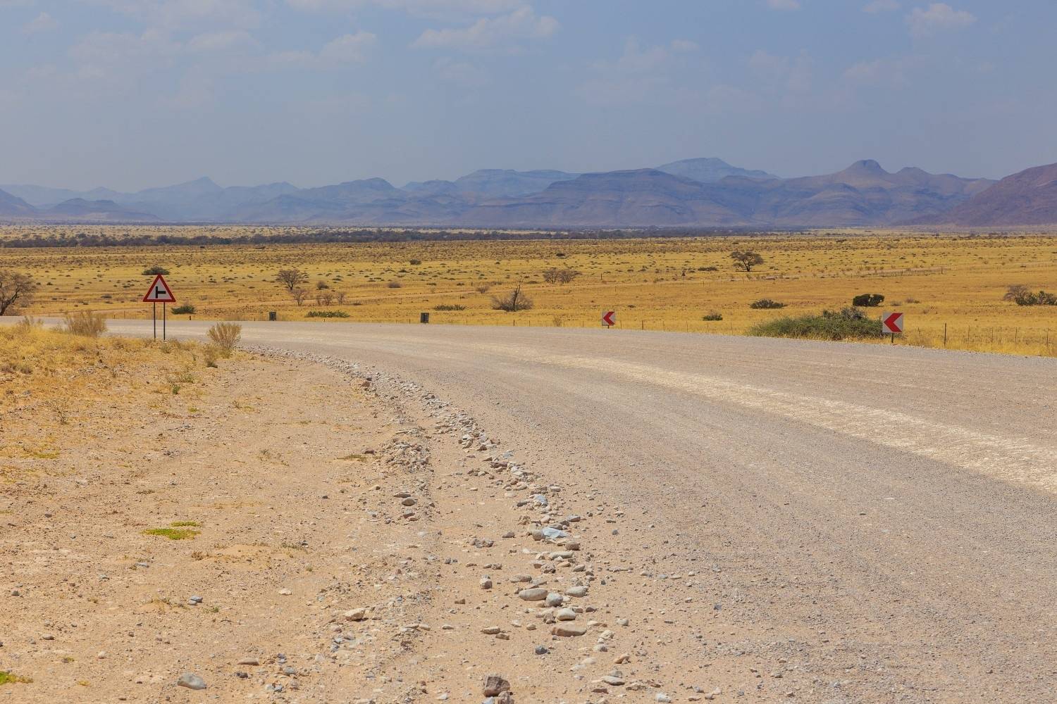 View of Sossusvlei landscape along the road