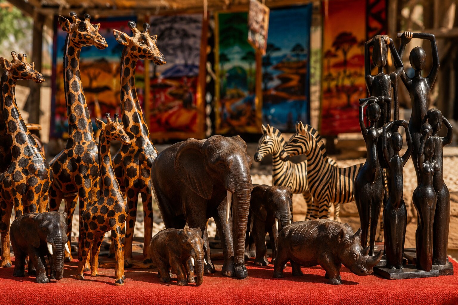 Wooden Carvings And Animal Figures